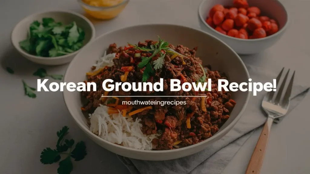 Korean Ground Beef Bowl with Rice and Fresh Toppings
