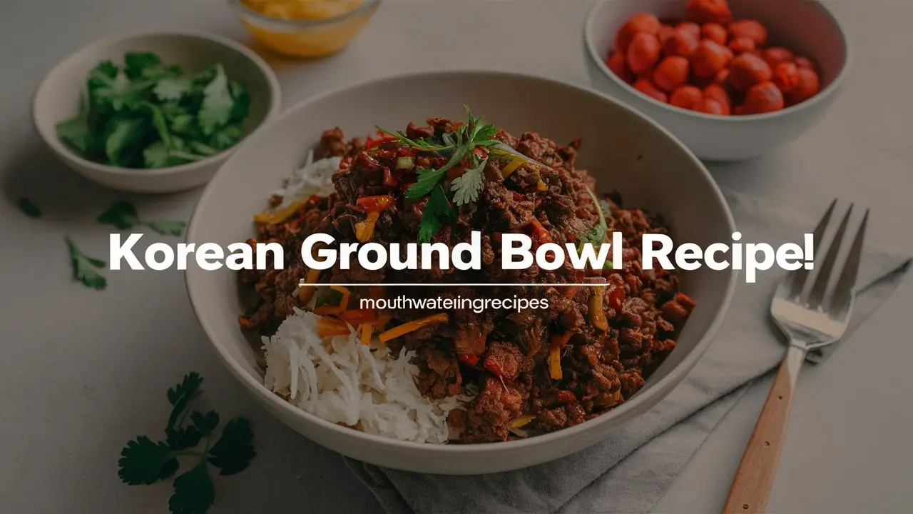 Korean Ground Beef Bowl with Rice and Fresh Toppings